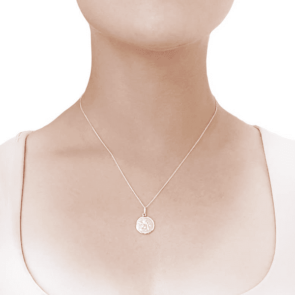 Sterling Silver Angel Medallion 14 mm