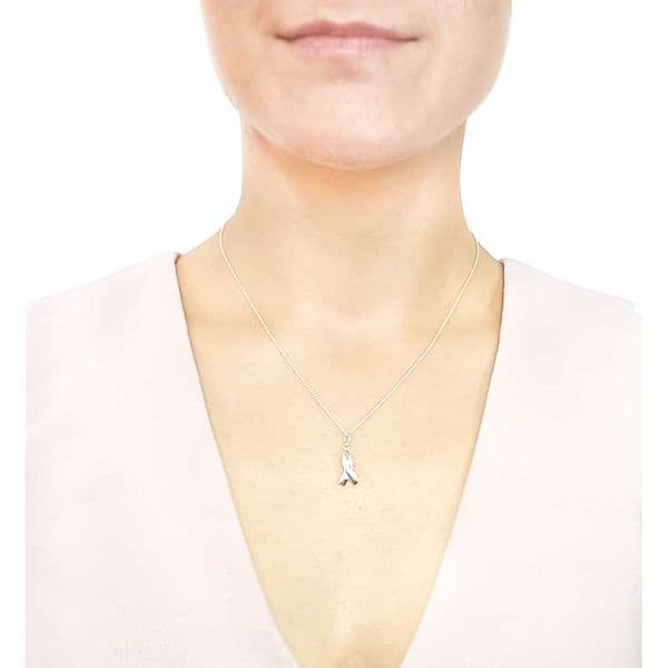 Sterling Silver Awareness Ribbon Pendant