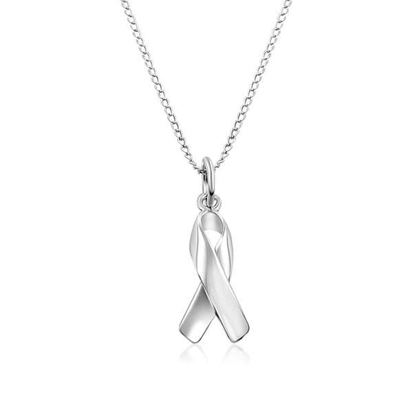 Sterling Silver Awareness Ribbon Pendant