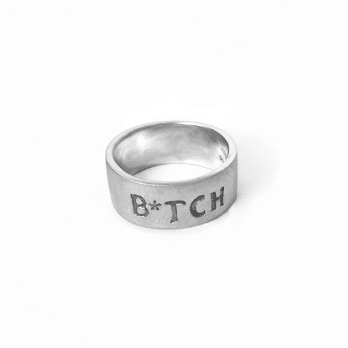 Sterling Silver B*ITCH ring