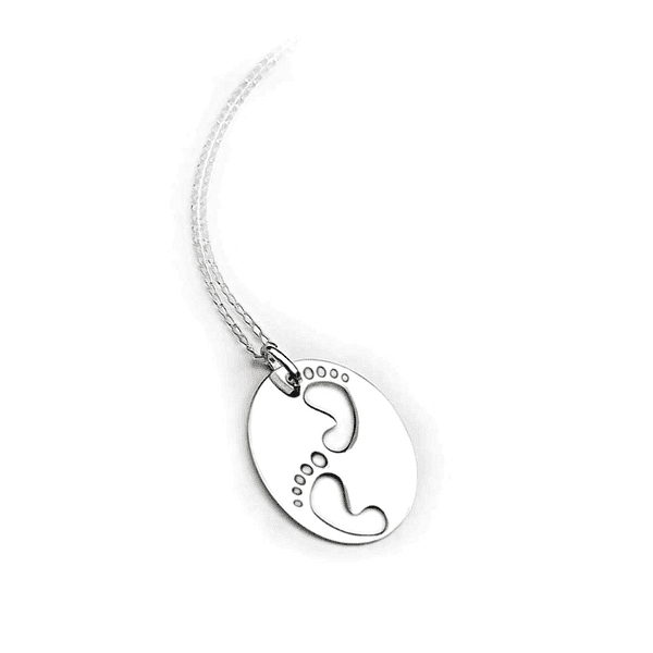 Sterling Silver Baby Feet Necklace