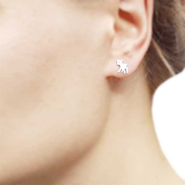 Sterling Silver Bambi Stud Earrings