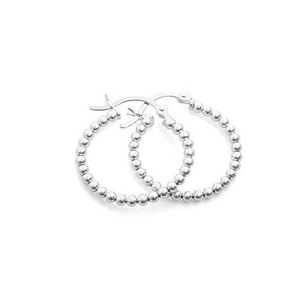 Sterling Silver Bead Creole Earrings