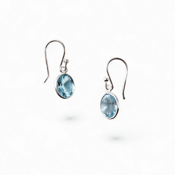 Sterling Silver Blue Crystal Drop Earrings