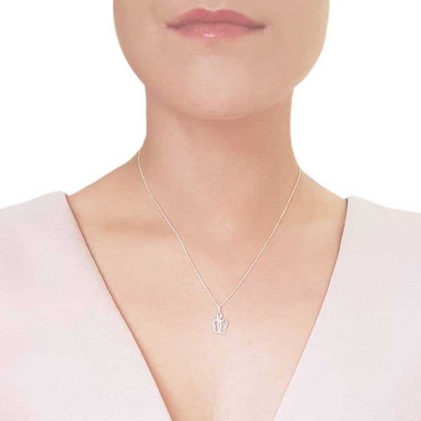 Sterling Silver Butterfly Contour Pendant