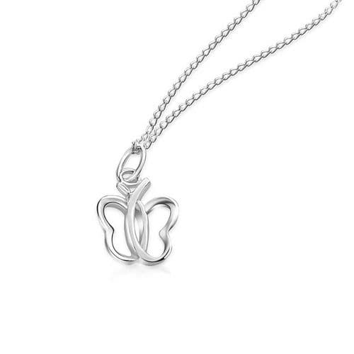 Sterling Silver Butterfly Contour Pendant