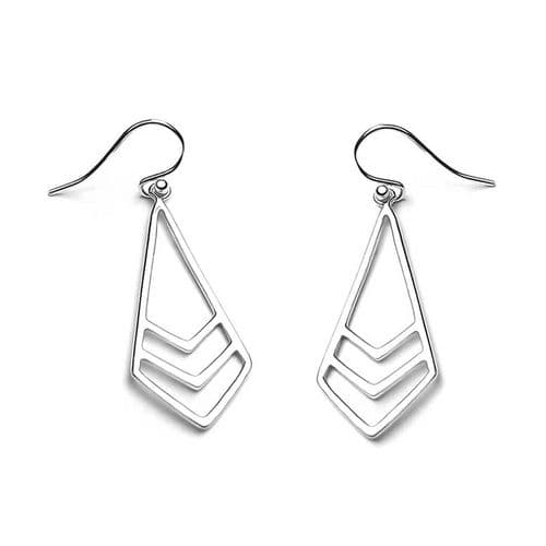 Sterling Silver Chevron Shape Earrings