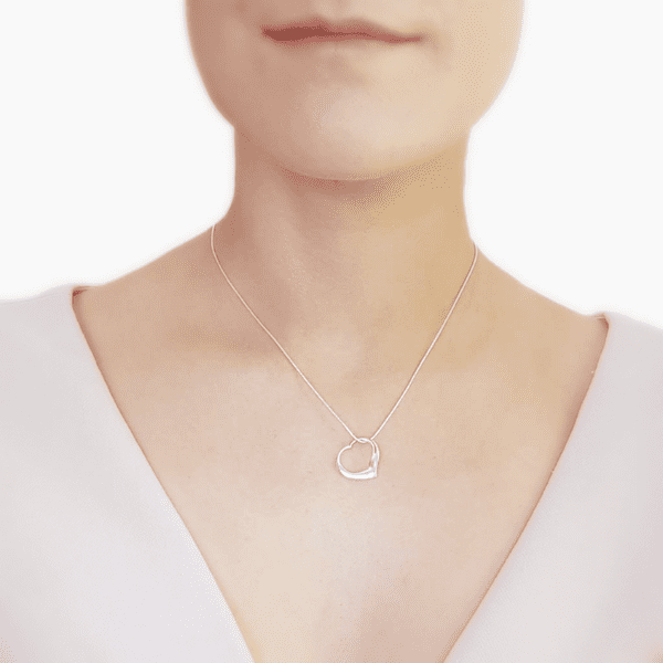 Sterling Silver Contour Heart Pendant