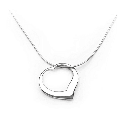 Sterling Silver Contour Heart Pendant