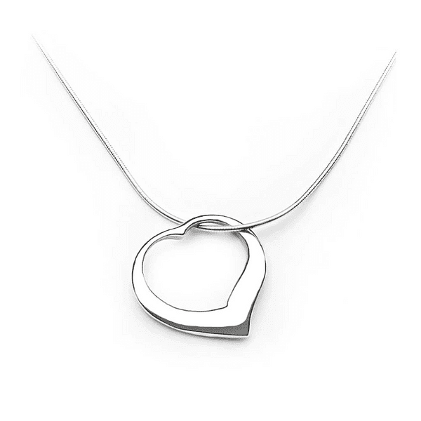Sterling Silver Contour Heart Pendant