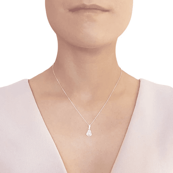 Sterling Silver Crystal Tear Drop Pendant