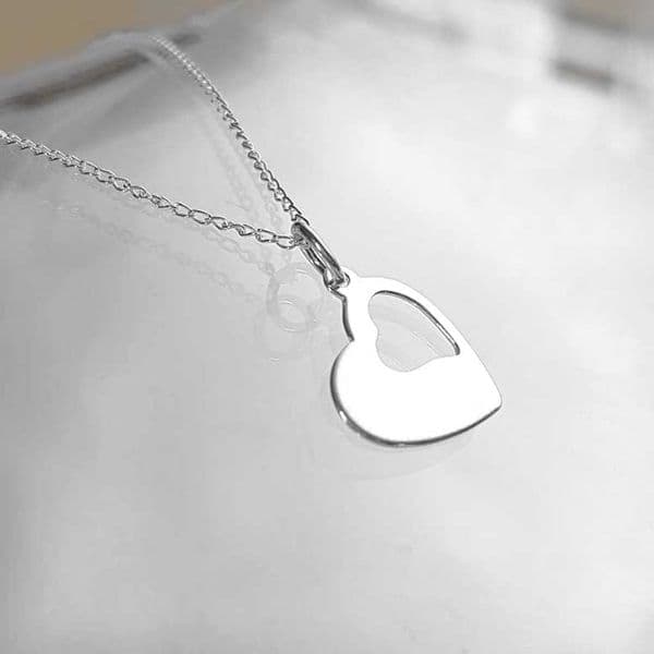 Sterling Silver Cut-Out Heart Pendant