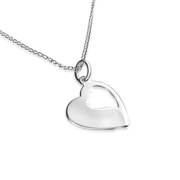 Sterling Silver Cut-Out Heart Pendant