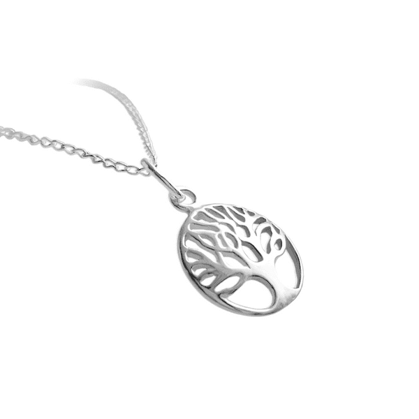 Sterling Silver Domed Tree of Life Pendant