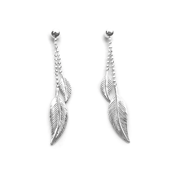 Sterling Silver Feather Drop Earrings