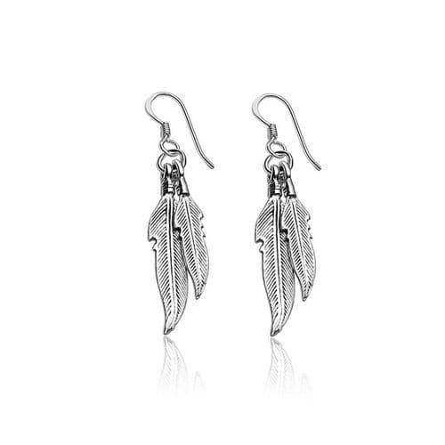 Sterling Silver Feather Earrings
