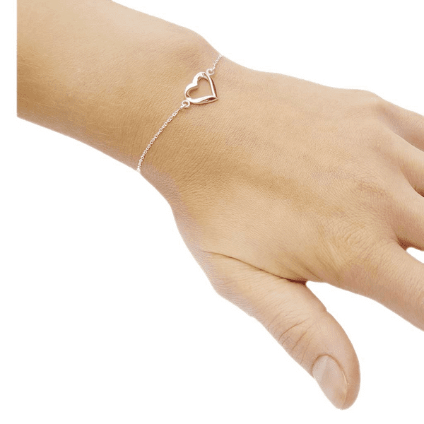 Sterling Silver Fine Hearts Bracelet
