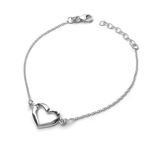 Sterling Silver Fine Hearts Bracelet