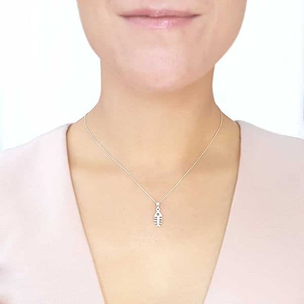 Sterling Silver Fish Bone Necklace