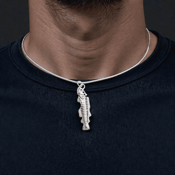 Sterling Silver Fish Bone Pendant