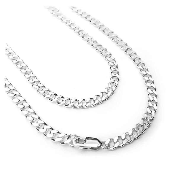 Sterling Silver Flat 4.5 mm Curb Chain