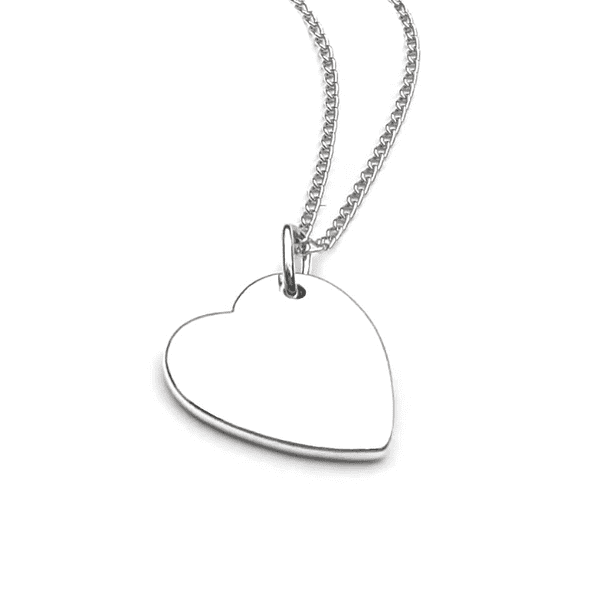 Sterling Silver Flat Heart Pendant
