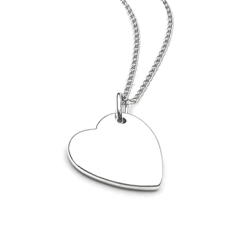 Sterling Silver Flat Heart Pendant