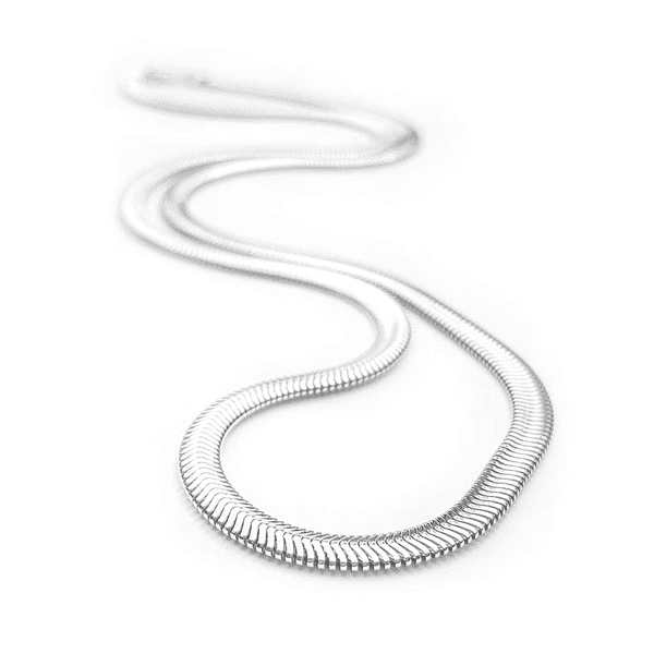 Sterling Silver Flat Snake Necklace