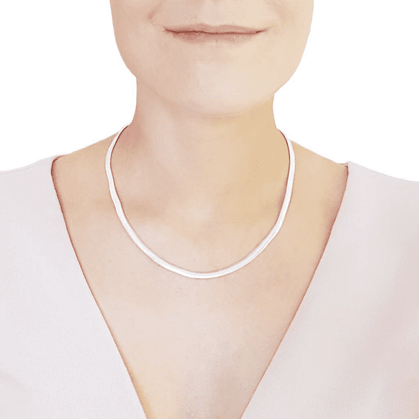 Sterling Silver Flat Snake Necklace