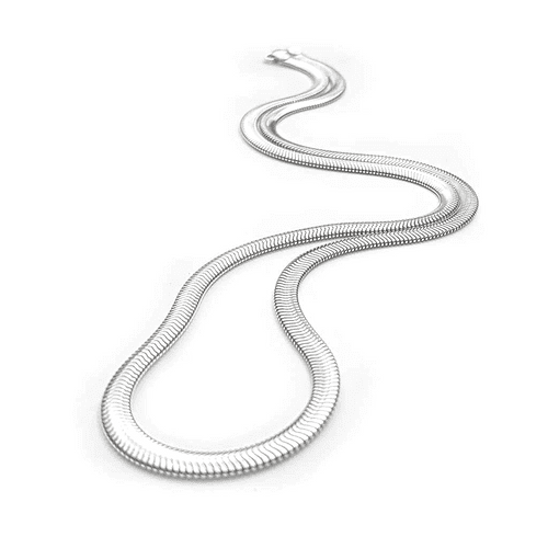 Sterling Silver Flat Snake Necklace