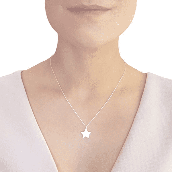 Sterling Silver Flat Star Pendant