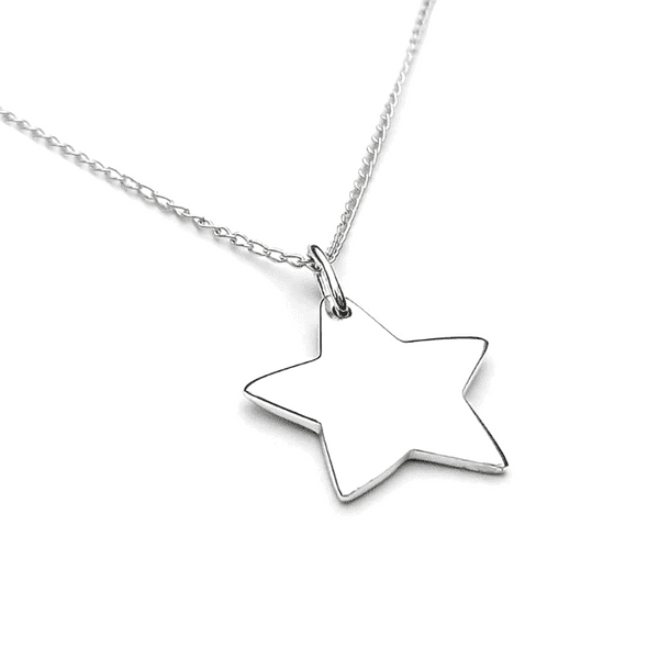 Sterling Silver Flat Star Pendant