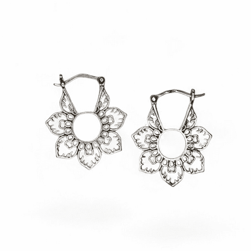 Sterling Silver Flower Creole