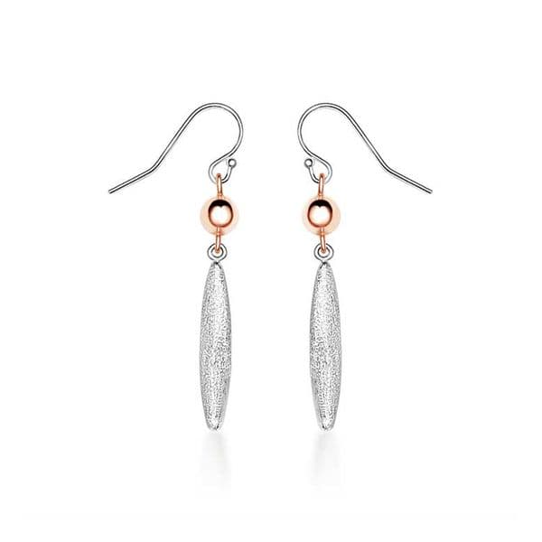 Sterling Silver Frosted Dangle Earrings