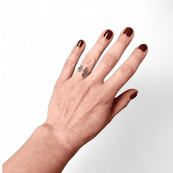 Sterling Silver Ginkgo Leaf Ring