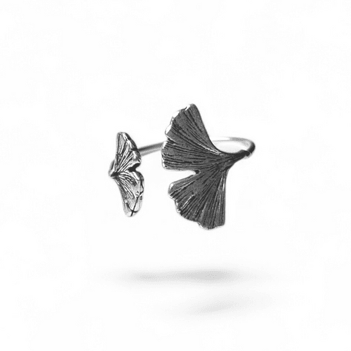 Sterling Silver Ginkgo Leaf Ring