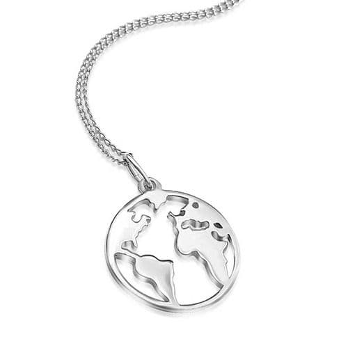 Sterling Silver Globe Necklace