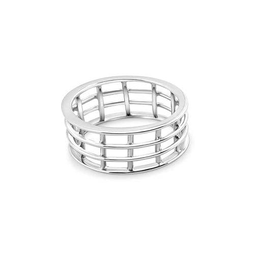 Sterling Silver Grid Ring