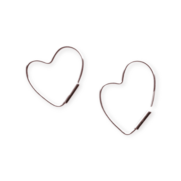 Sterling Silver Heart Hoop Earrings