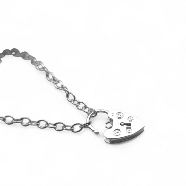 Sterling Silver Heart Padlock Clasp