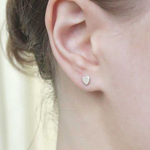Sterling Silver Heart Stud Earrings