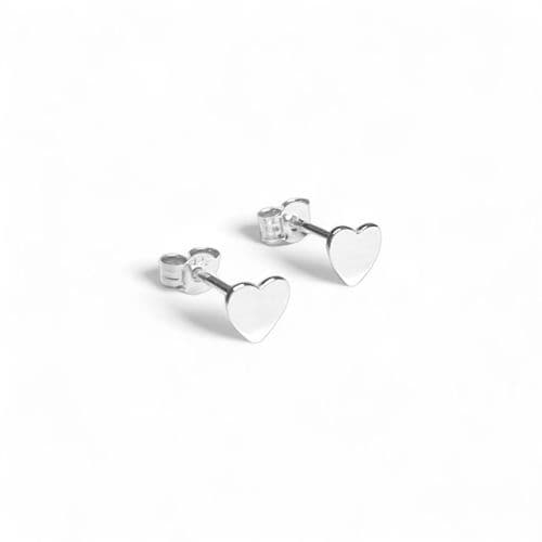Sterling Silver Heart Stud Earrings
