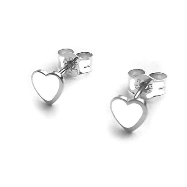 Sterling Silver Heart Stud Earrings