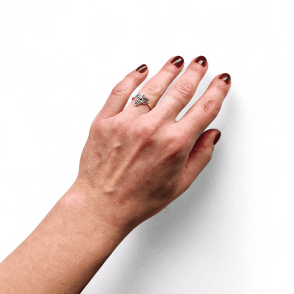 Sterling Silver Hearts Ring