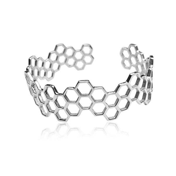 Sterling Silver Honeycomb Bangle