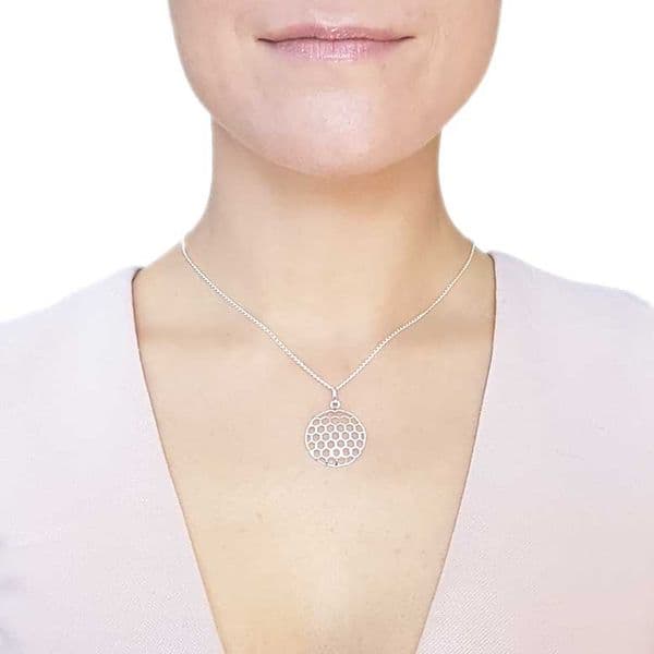 Sterling Silver Honeycomb Necklace
