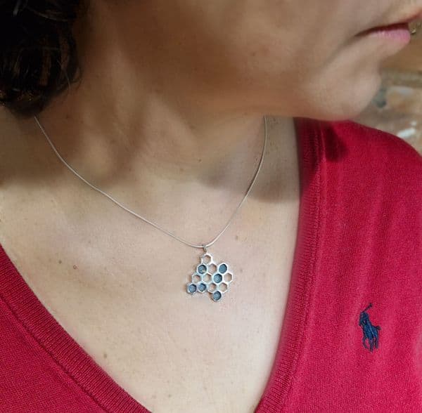 Sterling Silver Honeycomb Necklace