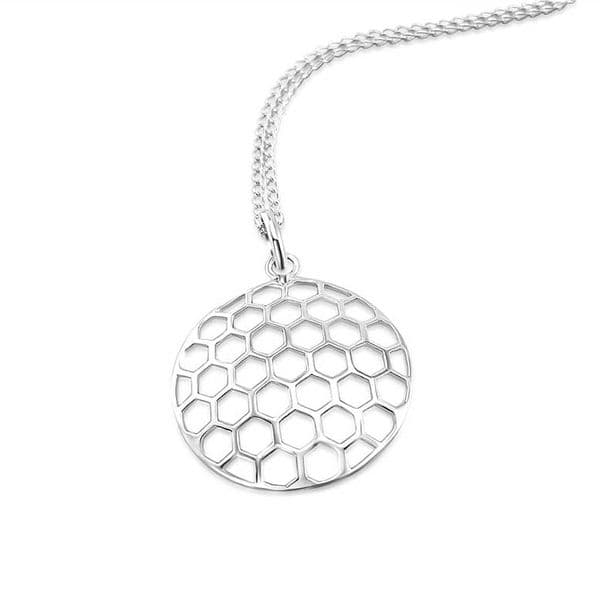 Sterling Silver Honeycomb Necklace