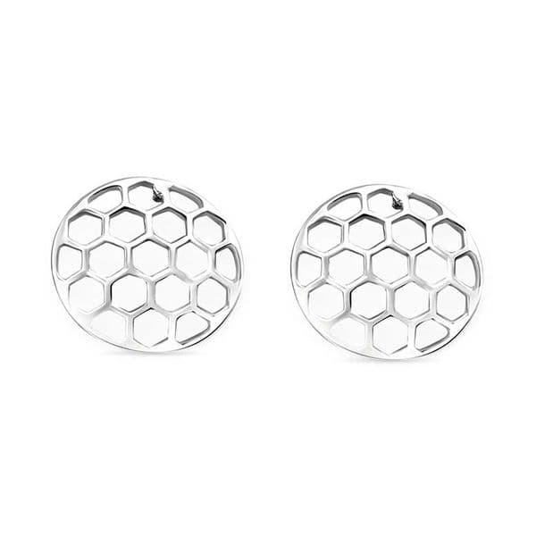Sterling Silver Honeycomb Stud Earrings