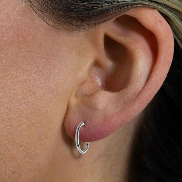 Sterling Silver Hoop Sleeper Earrings